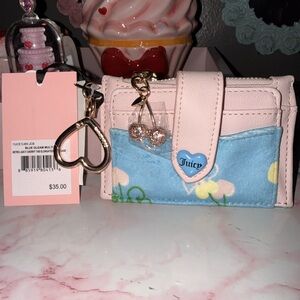 Juicy Couture RETRO Juicy Cherry Tab Elongated Card Case Mini Wallet